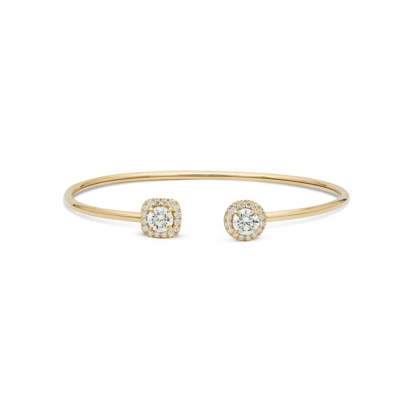 Bracelet diamants entourage diamants en or rose