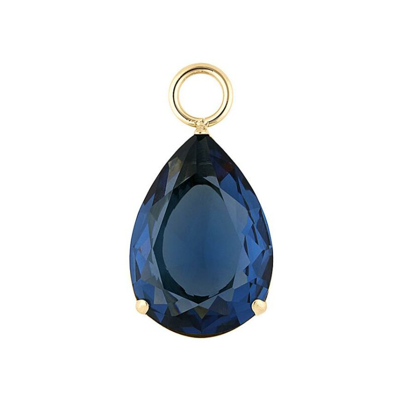 Charm QUDO Teana en métal doré et pierre de couleur dark blue