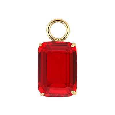 Charm QUDO Orria en métal doré et pierre de couleur red