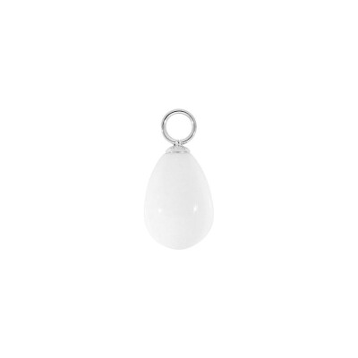 Charm QUDO Comini en acier et pierre de couleur white