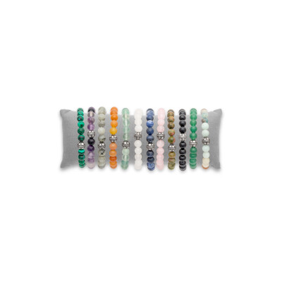 Lot de bracelets en acier et pierre de couleur