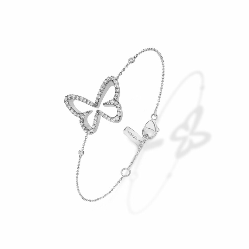 Bracelet Messika Butterfly en or blanc et diamants