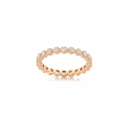 Alliance en or rose et diamants, taille 54