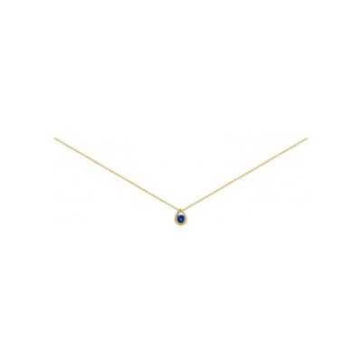 Collier en or jaune et saphir