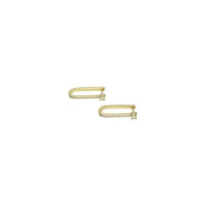 Boucles d'oreilles en or jaune et diamant