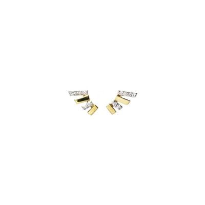 Boucles d'oreilles en or jaune et diamant