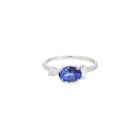 Bague en or blanc, tanzanite et diamants