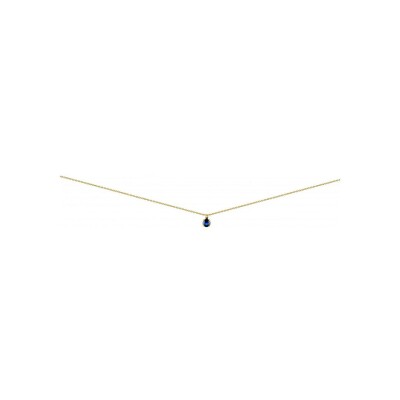 Collier en or jaune et saphir