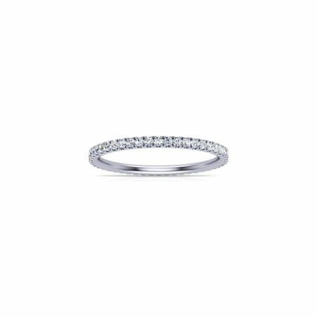 Alliance en or blanc et diamants, taille 54