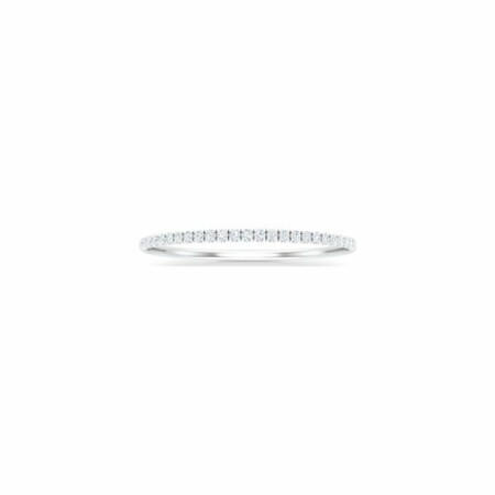 Demi Alliance en or blanc et diamants, taille 54