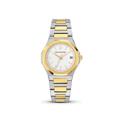 Montre Maison du Temps MTGamma Blanc Acier Doré Jaune