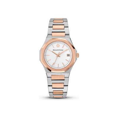 Montre Maison du Temps MTGamma Blanc Acier Doré Rose
