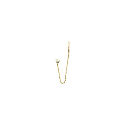 Boucle d'oreille créole belOReil Double en plaqué or et oxydes de zirconium