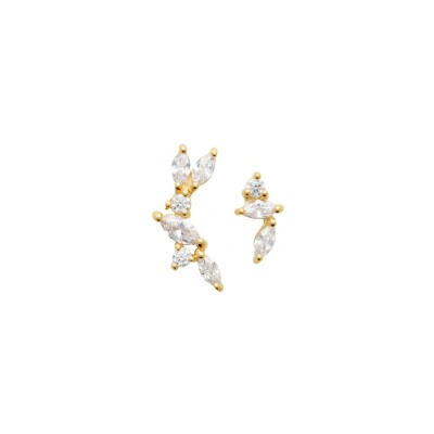 Boucles d'oreilles belOReil Fortunella en plaqué or et oxyde de zirconium