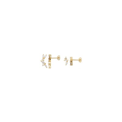 Boucles d'oreilles belOReil Fortunella en plaqué or et oxyde de zirconium
