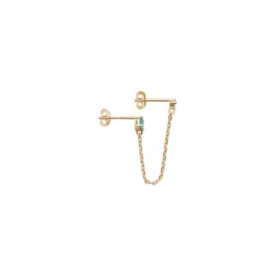 Boucle d'oreille belOReil Double en plaqué or et oxydes de zirconium