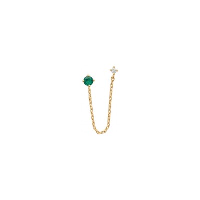 Boucle d'oreille belOReil Double en plaqué or et oxydes de zirconium