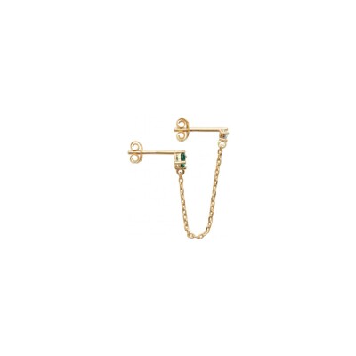 Boucle d'oreille belOReil Double en plaqué or et oxydes de zirconium