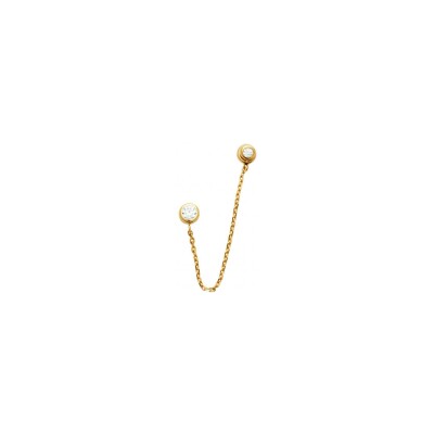 Boucle d'oreille belOReil Double en plaqué or et oxydes de zirconium