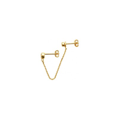 Boucle d'oreille belOReil Double en plaqué or et oxydes de zirconium