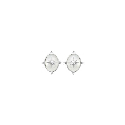 Boucles d'oreilles belOReil en argent et nacre