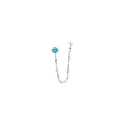 Boucle d'oreille belOReil Double en argent et oxydes de zirconium