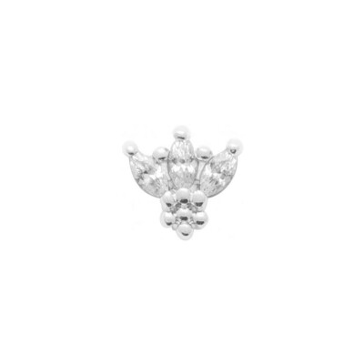 Boucle d'oreille belOReil Trois Feuilles en plaqué or et oxyde de zirconium