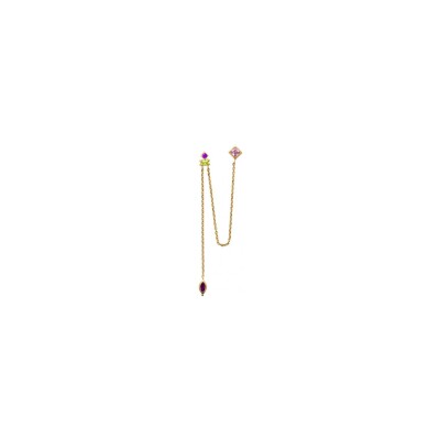 Boucle d'oreille belOReil Double en plaqué or et oxydes de zirconium