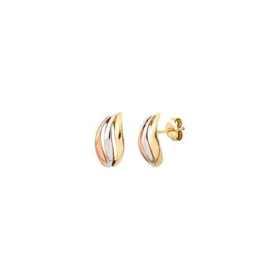 Boucles d'oreilles en or tricolore
