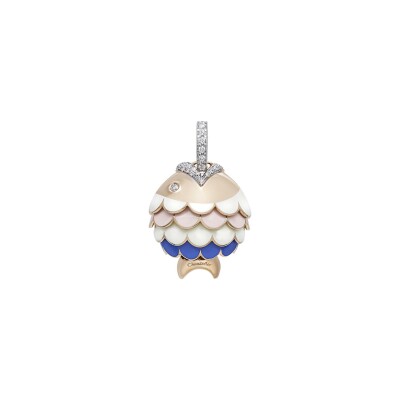 Pendentif Chantecler Paillettes en or rose et diamant