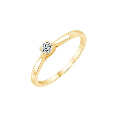 Solitaire en or jaune et diamant