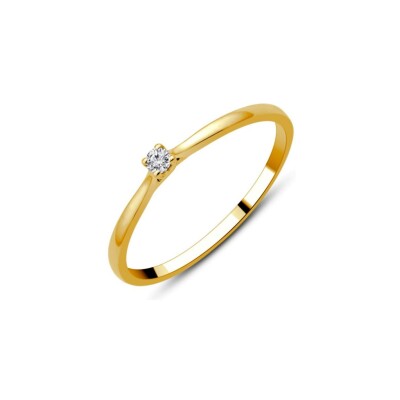 Solitaire en or jaune et diamant