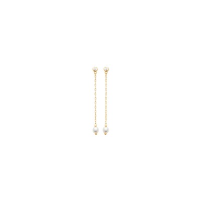 Boucles d'oreilles pendantes belOReil Perles en plaqué or et perle d'imitation