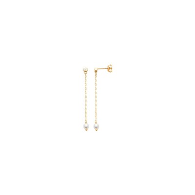 Boucles d'oreilles pendantes belOReil Perles en plaqué or et perle d'imitation