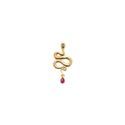 Boucle d'oreille belOReil Serpent en plaqué or et oxydes de zirconium