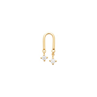 Boucle d'oreille belOReil en plaqué or et oxydes de zirconium