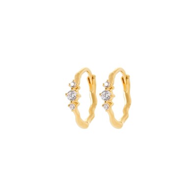 Boucles d'oreilles créoles belOReil en plaqué or et oxydes de zirconium