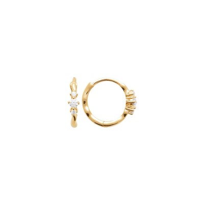 Boucles d'oreilles créoles belOReil en plaqué or et oxydes de zirconium