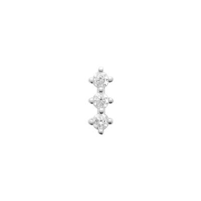 Boucle d'oreille belOReil en argent rhodié et oxyde de zirconium