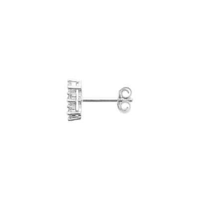 Boucle d'oreille belOReil en argent rhodié et oxyde de zirconium