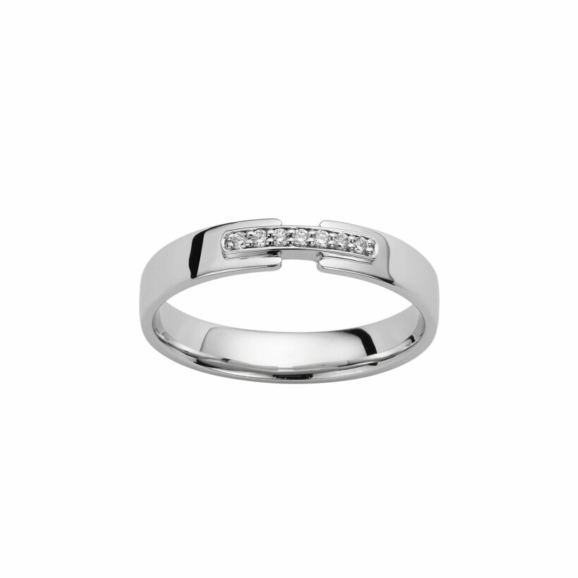 Alliance en or blanc et diamants de 0,005ct