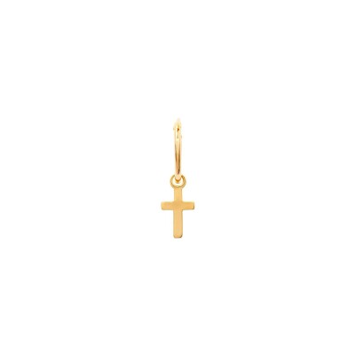 Boucle d'oreille créole belOReil Croix en plaqué or