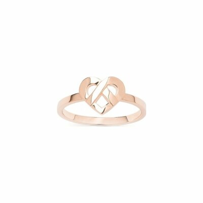 Bague Poiray Coeur Entrelacé en or rose