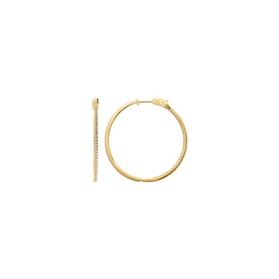 Boucles d'oreilles créoles belOReil en plaqué or et oxydes de zirconium
