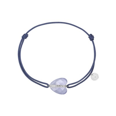 Bracelet sur cordon Morganne Bello Infinite Love en or blanc et calcédoine