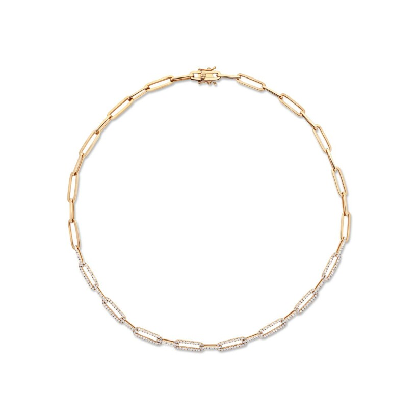 Doux necklace, rose gold and diamond