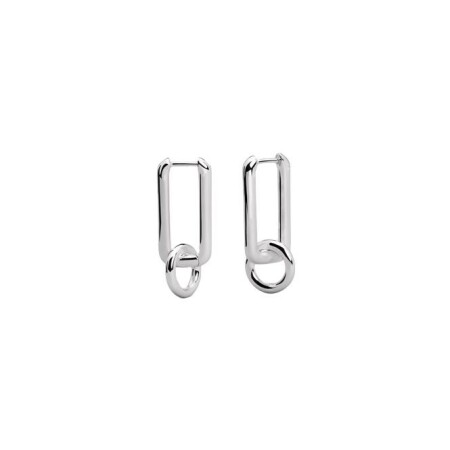 Boucles d'oreilles créoles Signe Particulier en argent