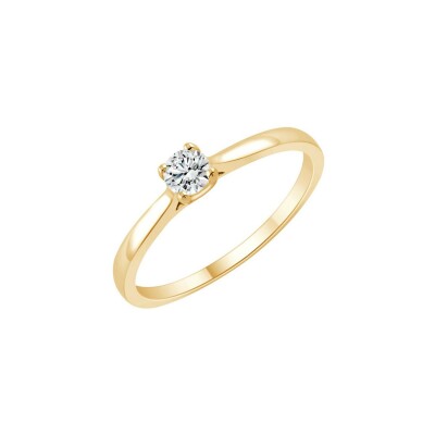 Solitaire en or jaune et diamant