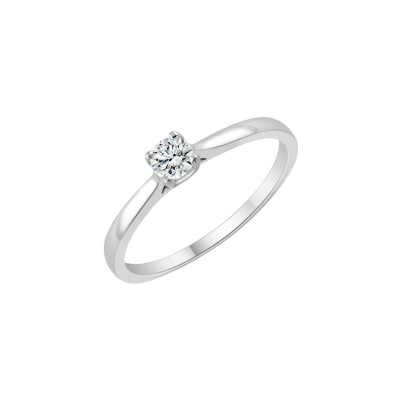 Solitaire en or blanc et diamant