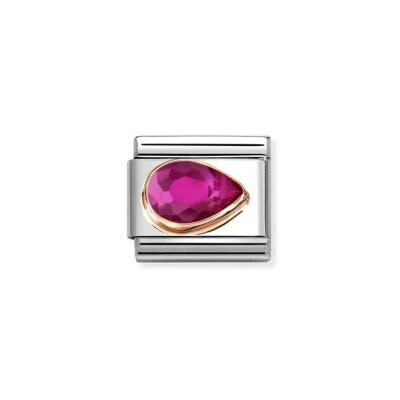 Charms Nomination Italy Composable en or rose, acier et oxydes de zirconium